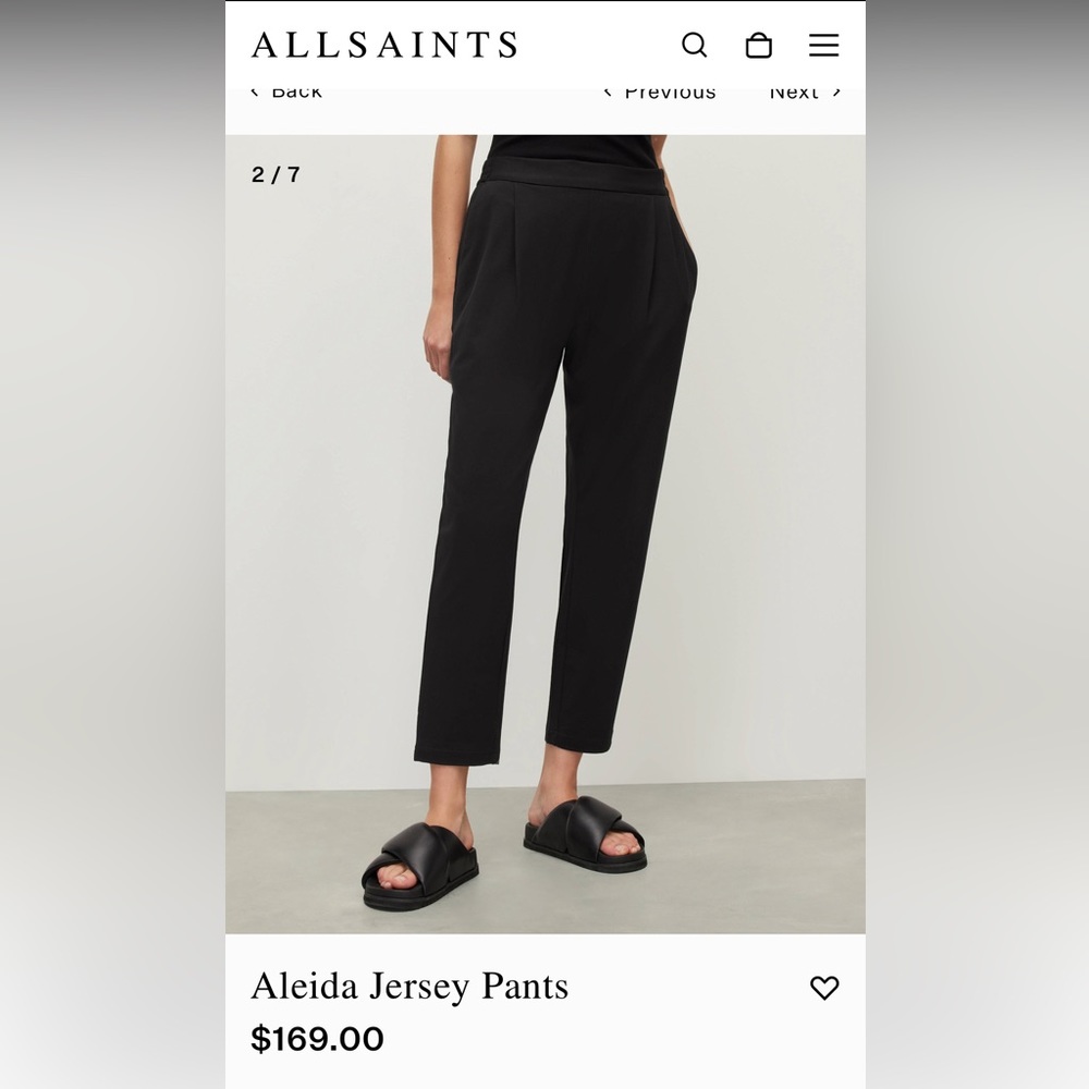 New with Tag- All Saints Aleida Jersey Pants